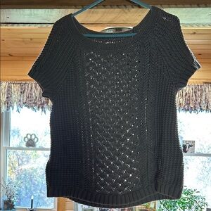LOFT grey Short Sleeve Sweater